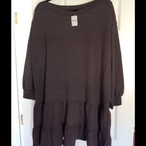 Free People Brown Sweatshirt Dress NWT sz L